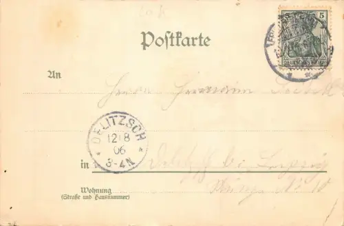 Friedrichroda Reinhardsbrunn Kurhaus Wasserfall Kühles Thal Postkarte AK 1906