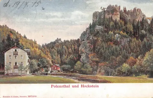 Polenzthal und Hockstein bei Zittau Sachsen Postkarte AK 1915