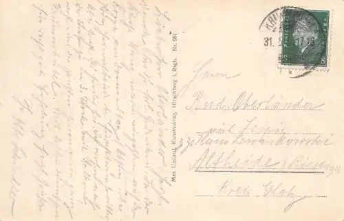 Blick zur Kirche Wang Riesengebirge Schlesien Postkarte AK