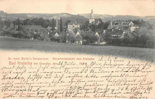 Bad Kreischa Dresden Dr. med. Bartel's Sanatorium Postkarte AK 1904