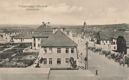Straßenansicht Kaiserstraße Truppenlager Ohrdruf Thüringen Postkarte AK 1916