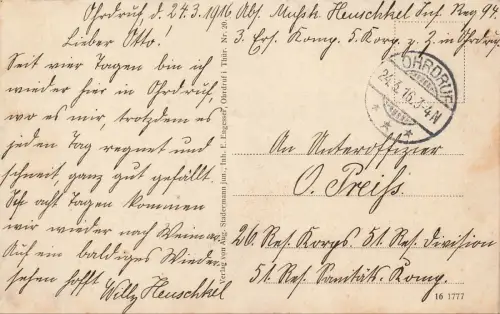 Straßenansicht Kaiserstraße Truppenlager Ohrdruf Thüringen Postkarte AK 1916