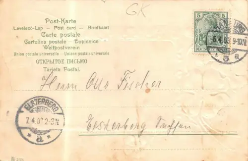 Hamburg Helgoländer-Allee Postkarte geprägt 1903