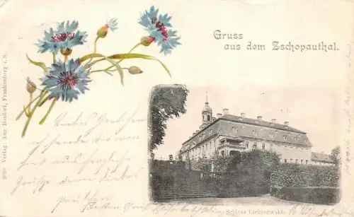 Gruss aus dem Zschopauthal Schloss Lichtenwalde Postkarte AK 1899