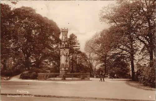 Freiberg Schweden-Denkmal Postkarte AK 1927