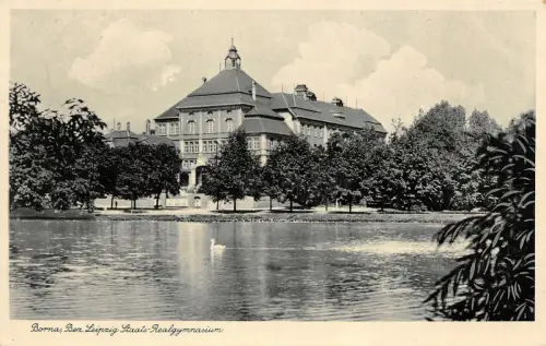Borna Bez. Leipzig Staats-Realgymnasium Postkarte AK 1936