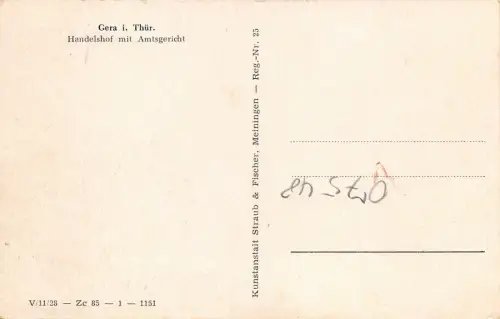 Gera i. Thür. Handelshof mit Amtsgericht Postkarte
