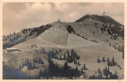 Blick auf Walberghaus und Walberggipfel Rottach-Egern Bayern Postkarte AK 1934