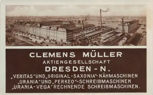 Clemens Müller Aktiengesellschaft Dresden-N. Nähmaschinen Schreibmaschinen AK