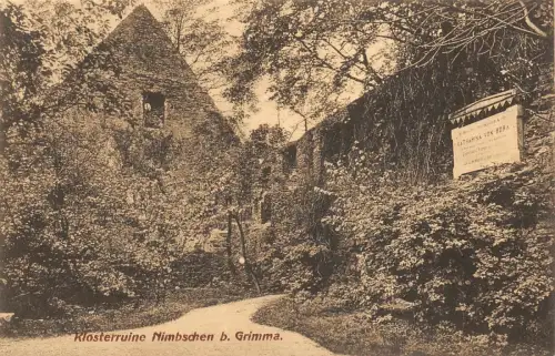 Klosterruine Nimbschen bei Grimma Sachsen Postkarte AK 1922