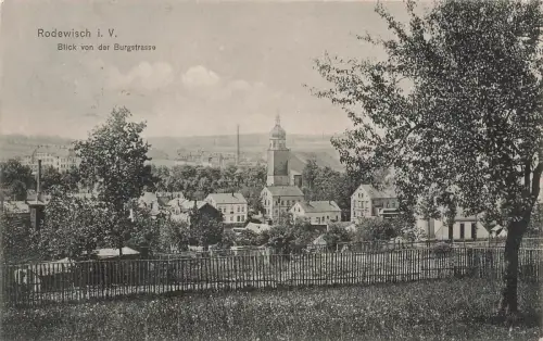 Rodewisch i. Vogtland Blick von der Burgstrasse Postkarte AK 1912