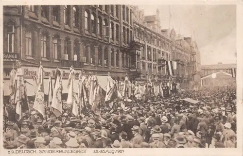 Festmarsch durch die Stadt Sängerbundesfest Hannover Niedersachsen Postkarte AK