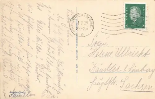 Ostseebad Ahlbeck Blick auf den Strand Postkarte AK 1929