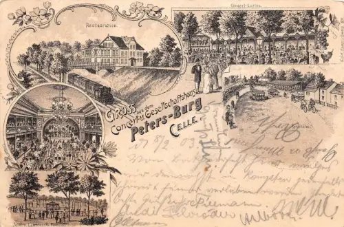 Gruss aus dem Concert- u. Gesellschaftshaus Peters-Burg Celle Litho AK 1903