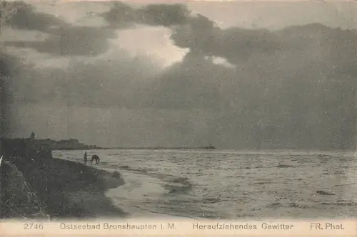 Ostseebad Brunshaupten i. M. Heraufziehendes Gewitter Postkarte AK