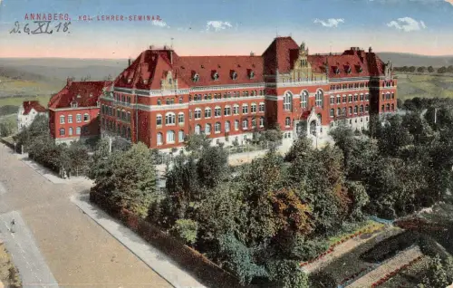 Königliches Lehrer-Seminar Annaberg Erzgebirge Sachsen Postkarte AK