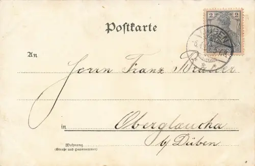 Fröhliche Ostern Engel Postkarte Düben 1901