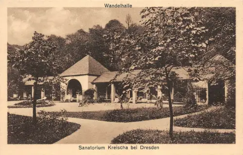 Sanatorium Kreischa bei Dresden Wandelhalle Postkarte AK