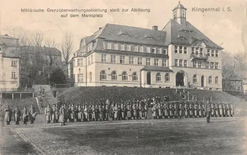 Klingenthal i.S. Militärische Grenzüberwachungsabteilung Ablösung Feldp. AK 1916