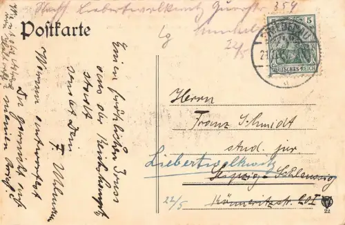 Gruss aus Berlin Unter den Linden Mittel-Allee AK 1907