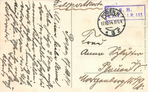 Posen Kaiser Wilhelm-Bibliothek Feldpostkarte 1914