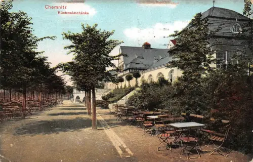 Küchwaldschänke in Chemnitz Sachsen Postkarte AK 1914