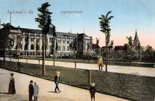 Zwickau i. Sa. Ingenierschule Postkarte 1915