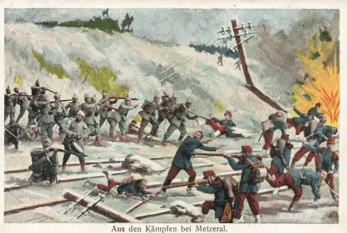 Aus den Kämpfen bei Metzeral Frankreich Soldaten Postkarte AK 1916