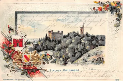 Schloss Ortenberg Ansicht Baden-Württemberg Postkarte AK geprägt 1902