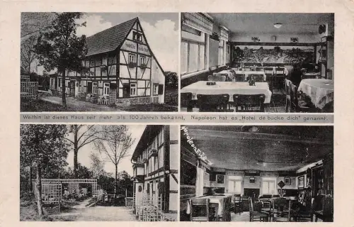 Alt-historische Gaststätte "Hotel de' bücke dich" Podemus-Dresden Postkarte AK