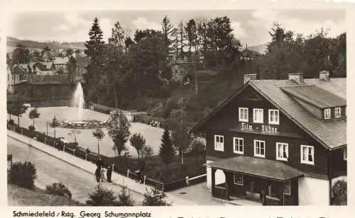 Georg Schumannplatz in Schmiedefeld am Rennsteig Thüringen Postkarte AK