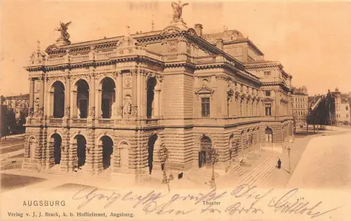Augsburg Theater Postkarte AK 1906