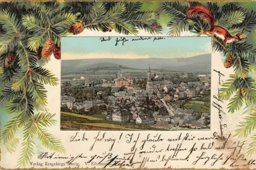 Stadtansicht Eibenstock Erzgebirge Sachsen Postkarte AK 1903