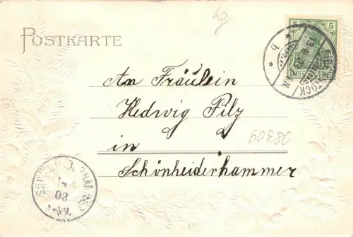 Stadtansicht Eibenstock Erzgebirge Sachsen Postkarte AK 1903