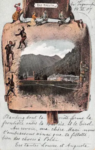 Bad Kreuth Wildbad Oberbayern Ansicht Postkarte AK 1907
