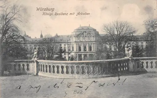 Würzburg Königl. Residenz mit Arkaden Postkarte AK 1906