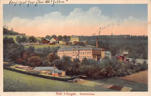 Sanatorium Aue Erzgebirge Sachsen Postkarte AK 1917