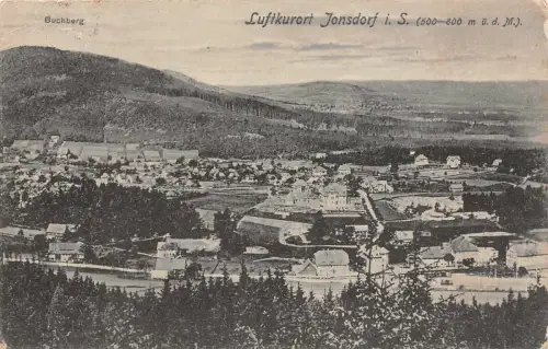 Totalansicht Luftkurort Jonsdorf mit Buchberg Sachsen Postkarte AK 1919
