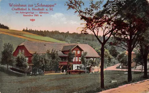 Gießhübel Neustadt Böhmen Gasthaus Schnappe Postkarte