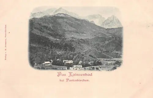 Das Kainzenbad bei Partenkirchen Postkarte AK
