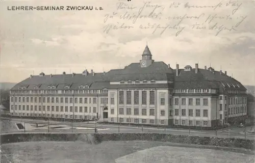 Lehrer-Seminar in Zwickau Sachsen Postkarte AK 1912