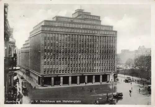 D. H. V. Hochhaus am Holstenplatz in Hamburg Postkarte AK 1937