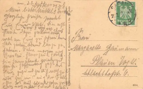 Sagan Blick auf die Orangerie Postkarte 1927