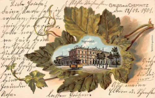 AK Chemnitz Sachsen Hauptbahnhof 1901