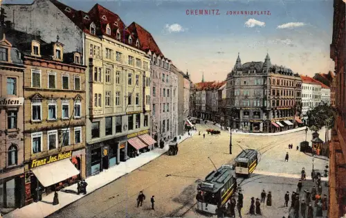 Chemnitz Johannisplatz Postkarte AK 1914