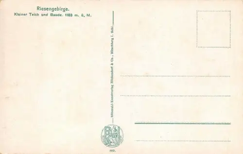Riesengebirge Kleiner Teich und Baude Postkarte