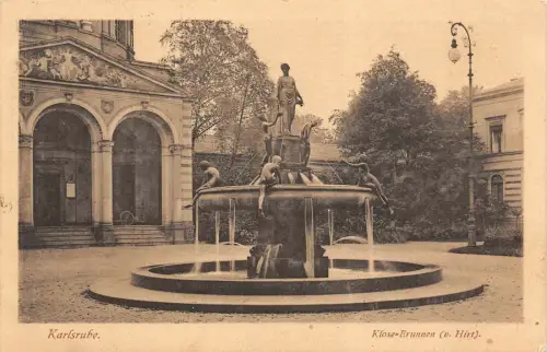 Karlsruhe Klose-Brunnen (v. Hirt) Baden-Württemberg Feldpostkarte AK 1918