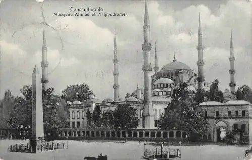 Constantinople Mosquee Ahmed et l'Hippodrome Marine Schiffspost Postkarte 1916