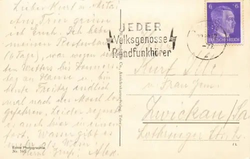 Trier Simeonstift Frühromanischer doppelter Wandelgang Postkarte AK 1942