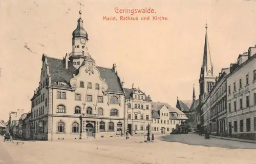 AK Geringswalde Markt Rathaus Kirche 1915